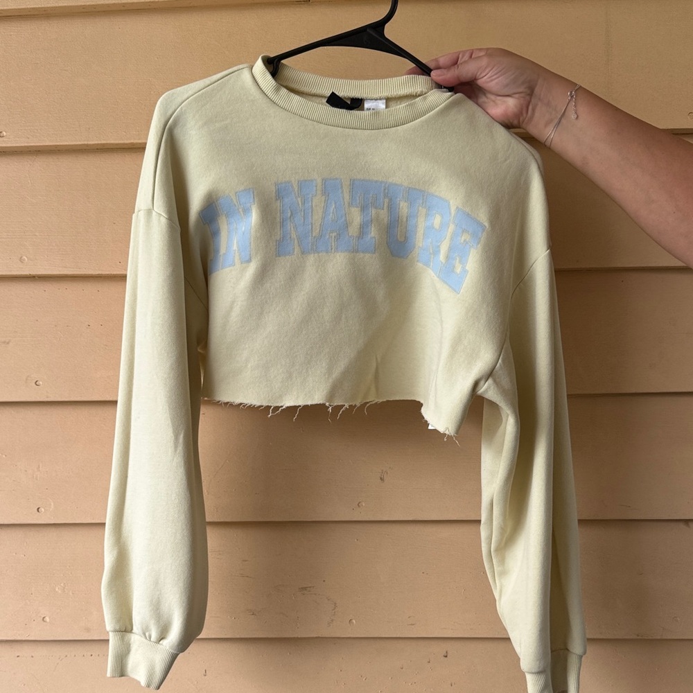 Women's Cream Cropped Sweatshirt
